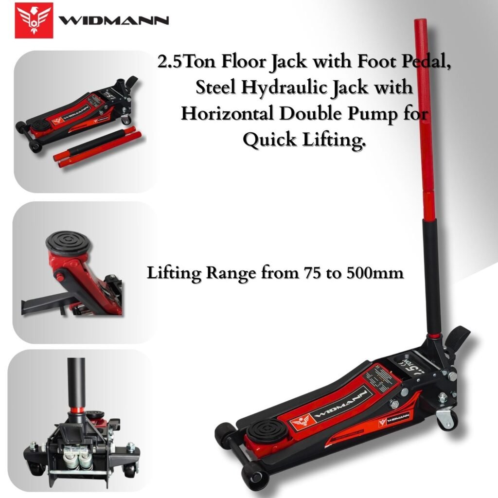 widmann floor jack with pedal red (3)